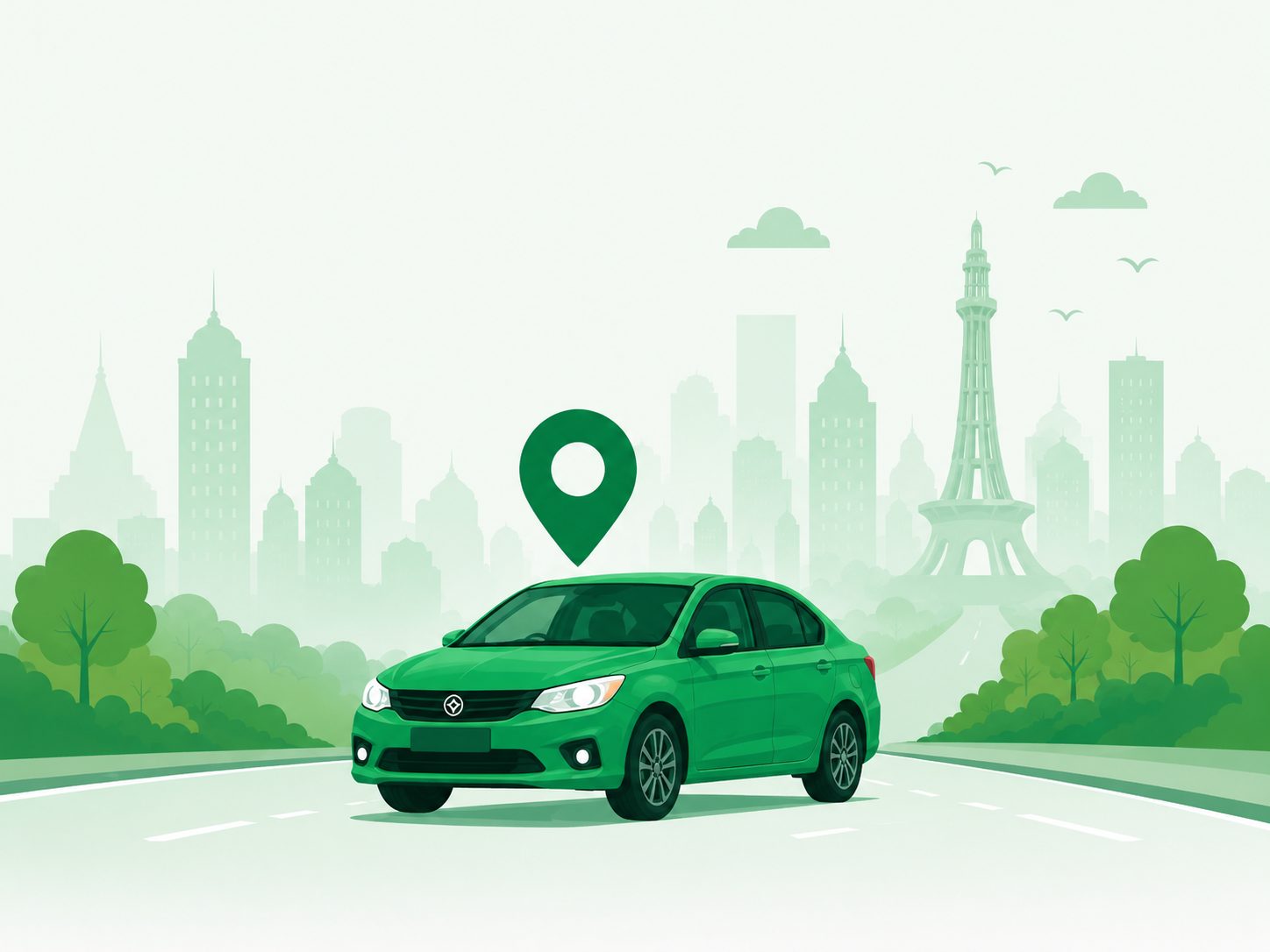 Safar.pk carpool and ride sharing illustration